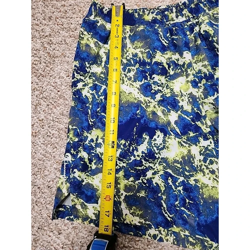 Champion Water Blue Green Printed Elastic Waist Active Shorts Men's Size XL 34x7